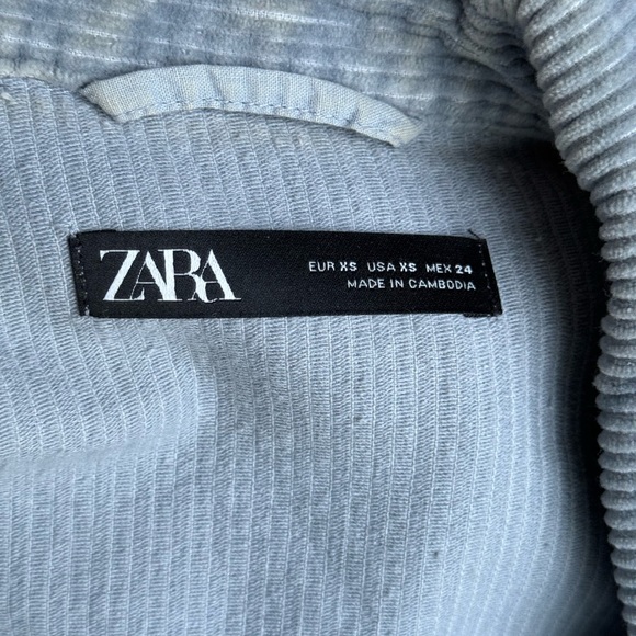 Zara Corduroy Jacket, Blue, XS - Picture 2 of 2
